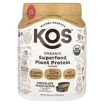 KOS, Organic Superfood Plant Protein Powder, Chocolate Peanut Butter, 1.3 lb (585 g)