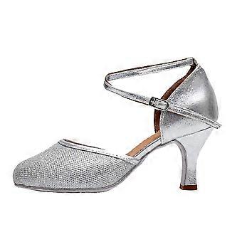 5cm/7cm Champagne/Silver High Heel Dance Shoes Comfortable Dance Practice Shoes for Dance Competition-nbh