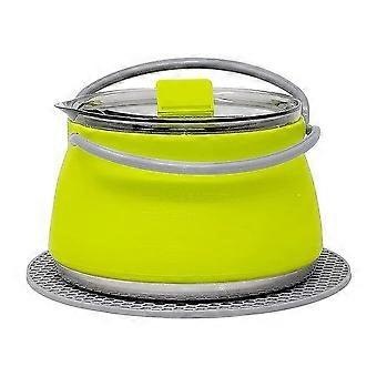 Collapsible Camping Kettle - Lightweight 1L for Hiking & Backpacking, Heat-Resistant, Double Handle, Versatile Lid