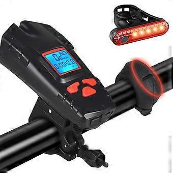 Bike Light Set Usb uppladdningsbar cykelstrålkastare Bike Bell Hastighetsmätare Vägmätare Vattentät bakljus passar alla cyklar Road Mtb