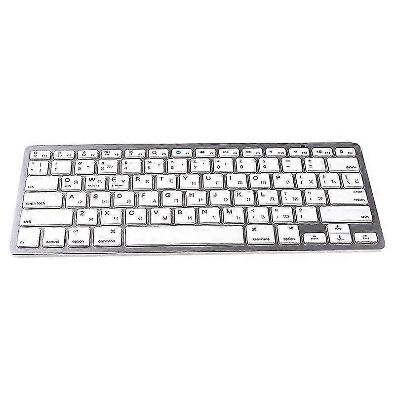Russian Keyboard Ultra-Thin Wireless Bluetooth Keyboard, compatible IOS Android Windows Tablet / Laptop -White