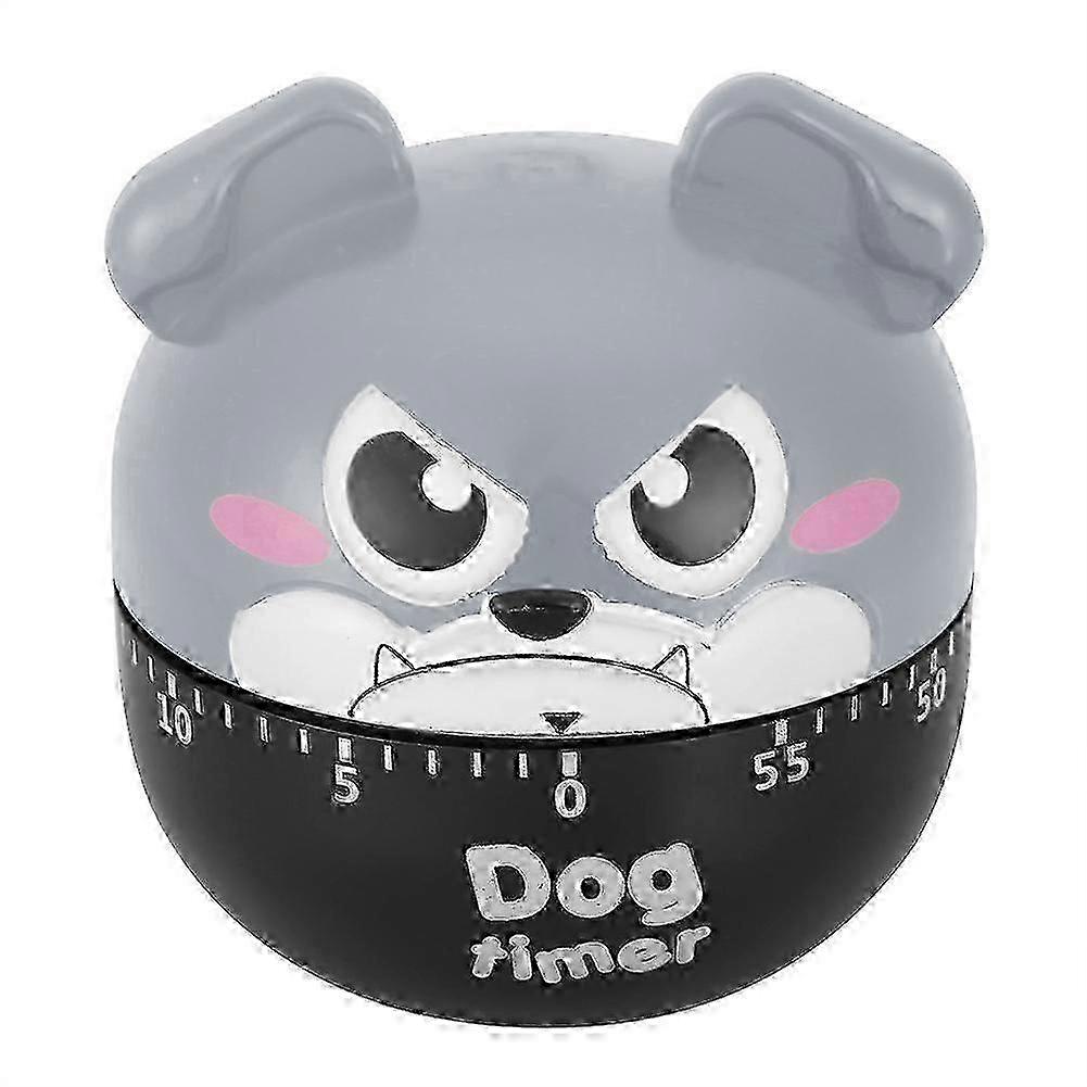 Mechanical Kitchen Timer Cute Dog Manual Counters for Home Cooking Reminder Tool(Gray)