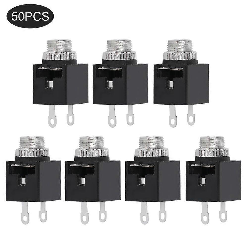 50PCs Audio Socket Plug Adapter Terminals Electrical Accessory DIP 3.5MM Pin with Nut