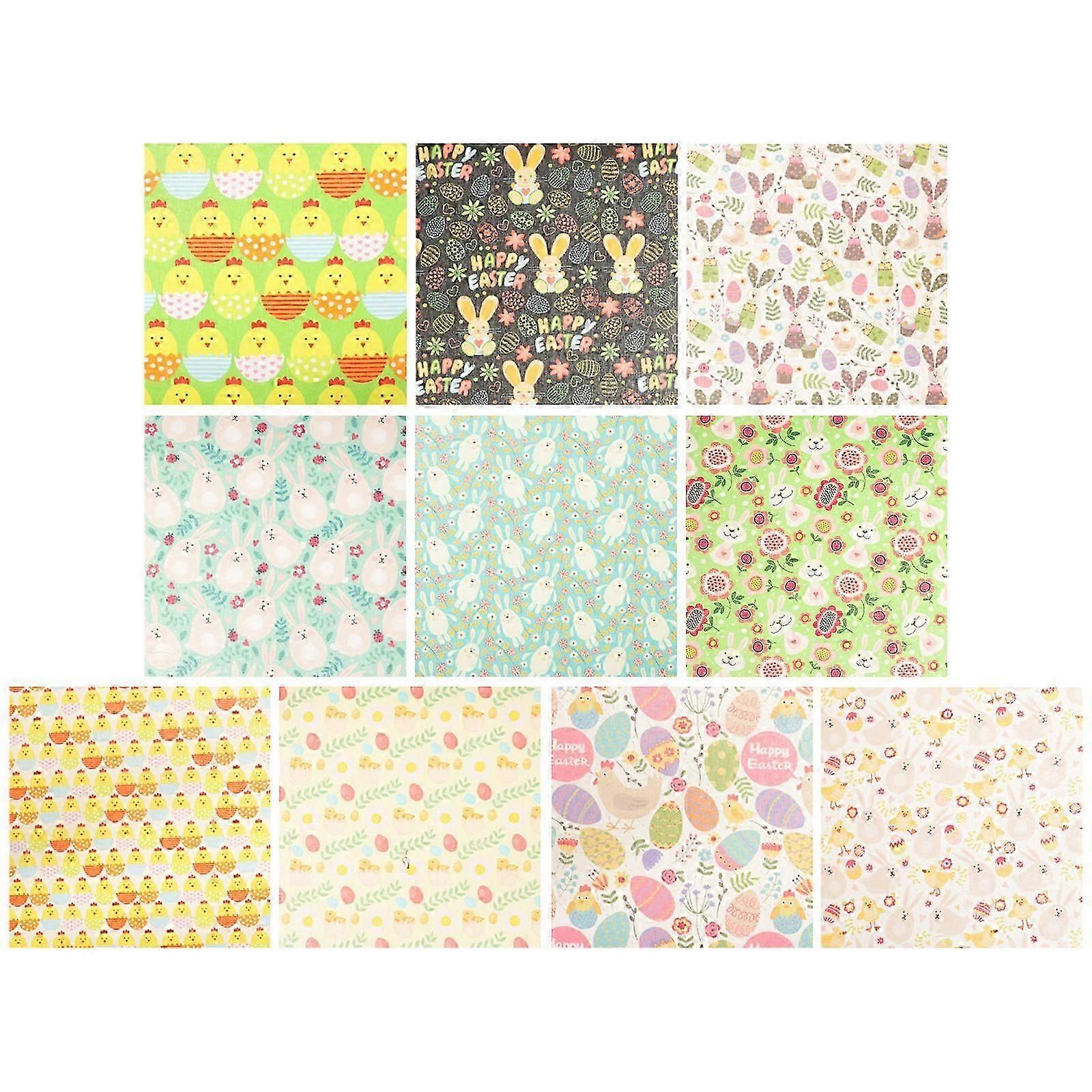 Easter Pattern Cloth for Sewing and Decorative Patchwork 10 Sheets