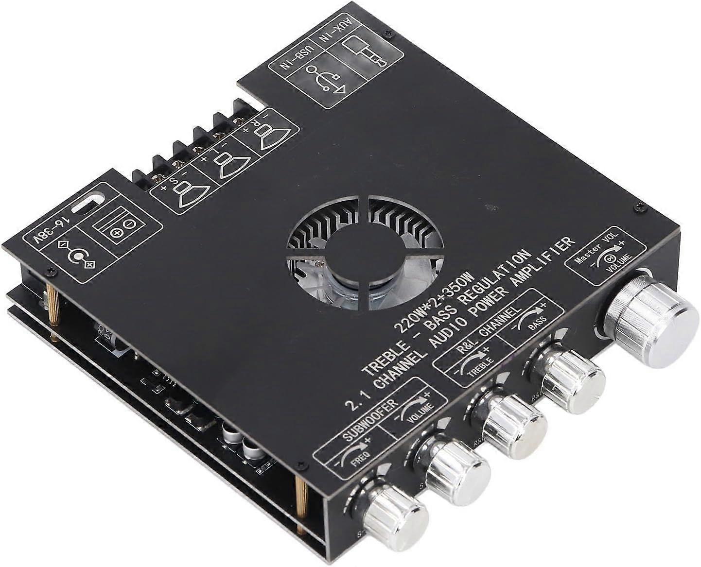 2.1 Channel Bluetooth Amplifier Board, 220W*2+350W Power, Knob Control, Multiple Input Interfaces