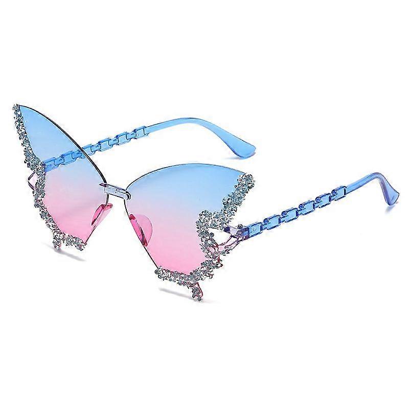 Rhinestone Cat-Eye Gradient Glasses Eyewear for Parties