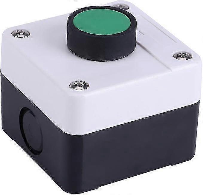 220v Flach Torn, One Button Switch Control Box Push Button Switch Box for Gate Opener Weatherproof Green Push Button