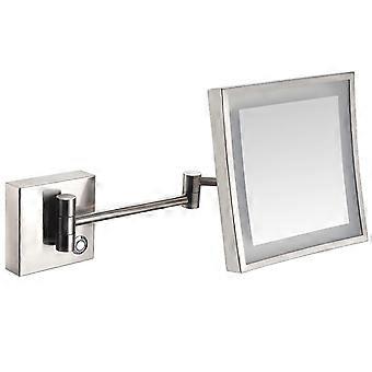 LED Makeup Mirror with Touch Sensor, 3X Magnification, 360° Swivel Design, Wall Mounted