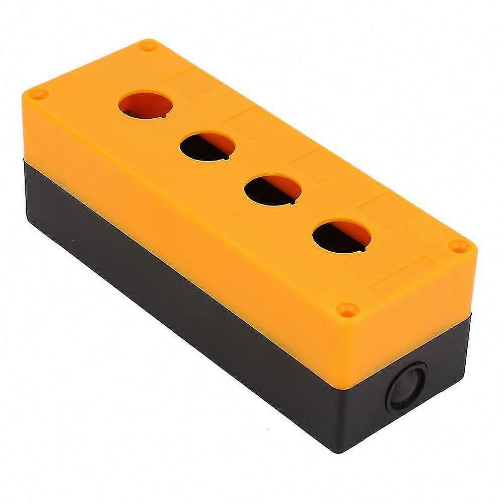 Push Button Switch Box Case 4-Hole 22mm Waterproof Yellow BX4