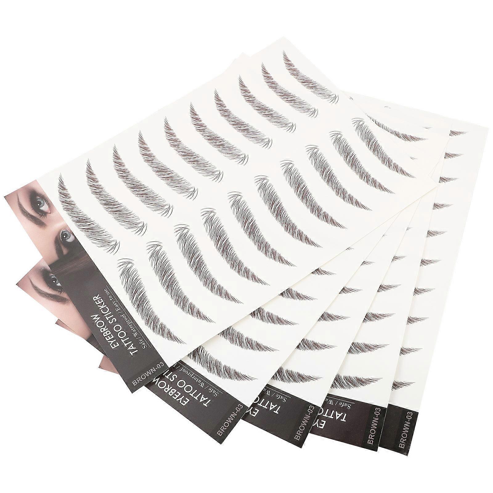 5 Sheets Simulation Eyebrows Sticker Fake Eyebrows Tattoos Temporary Tattoos