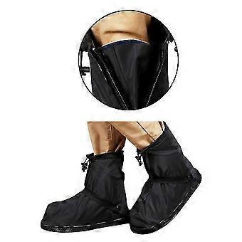 Adult Shoes Cover Waterproof Snap Strap Thicken Boot Protector Black