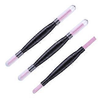 Nail Scrub Stick Practical Manicures Quartz Pen for Exfoliating Skin 3Pcs Set