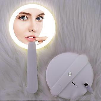 Led Foldable Makeup Mirror 4.5" 18 Led Usb Rechargeable(white)