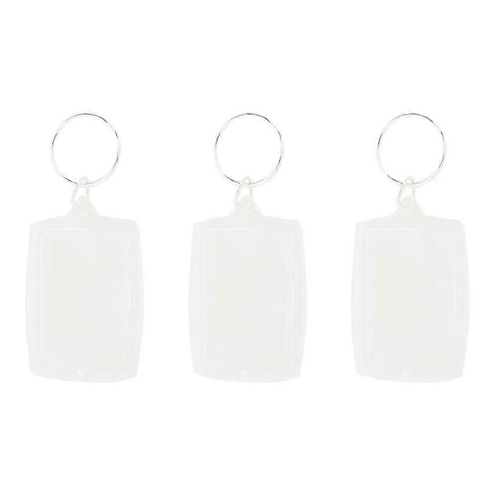 30Pcs Transparent Blank Insert Photo Picture Frame Key Ring Split Keychain