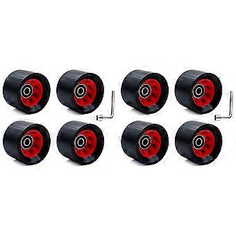 8Pcs Indoor Roller Skate Wheels 95A with Bearings 58mmx39mm PU Wear-Resistant Quad Roller Skate Wheels with 2 Wrench