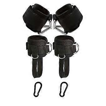 Conjunto de 4 faixas de pulso e tornozelo ajustáveis ​​para exercícios, em nylon resistente com 2 mosquetões, ideais para musculação, recuperação e alongamento na academia.