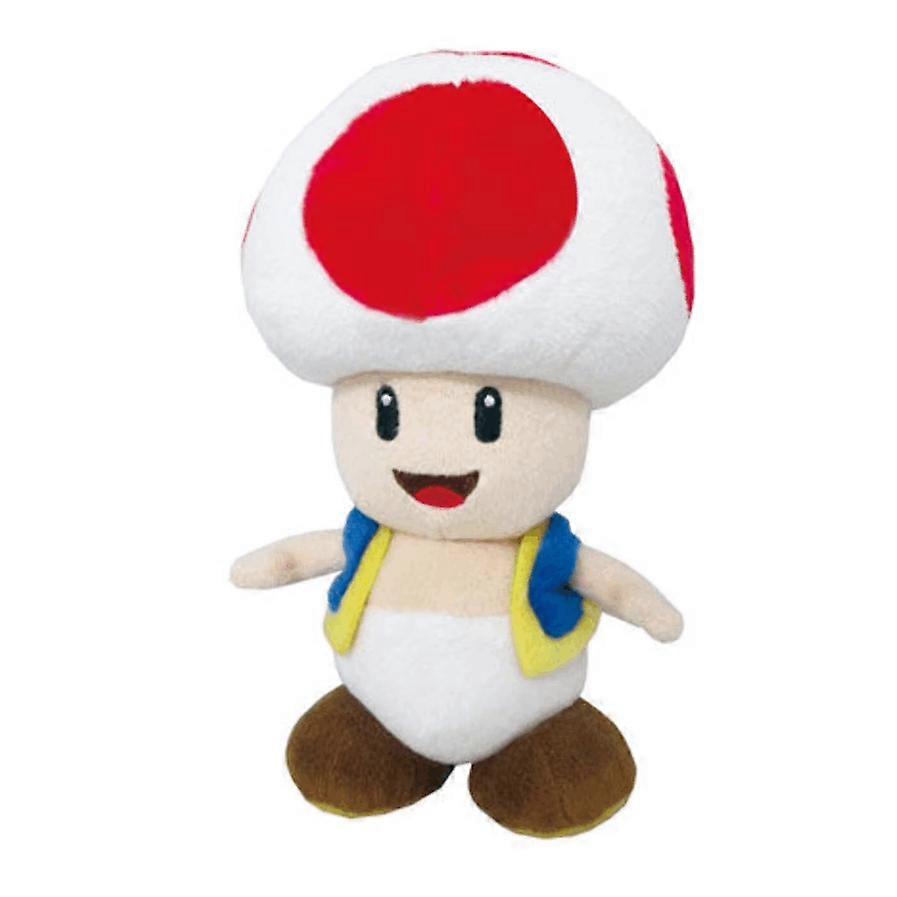 Toad Stuffed Plush, Super Mario Collection, Multicolored, 7.5 Inch