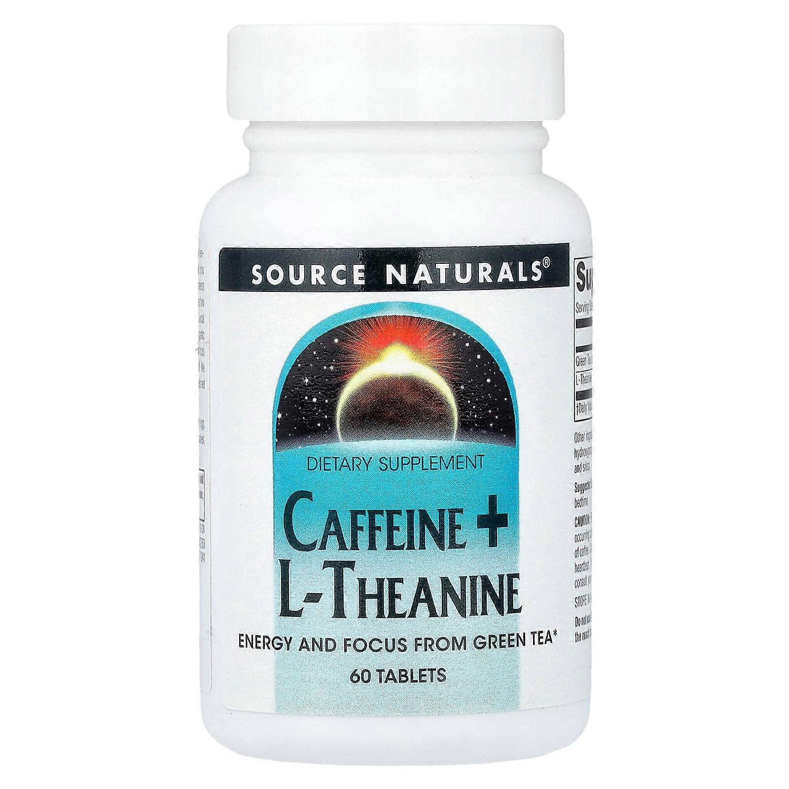3 x Source Naturals, Caffeine + L-Theanine, 60 Tablets