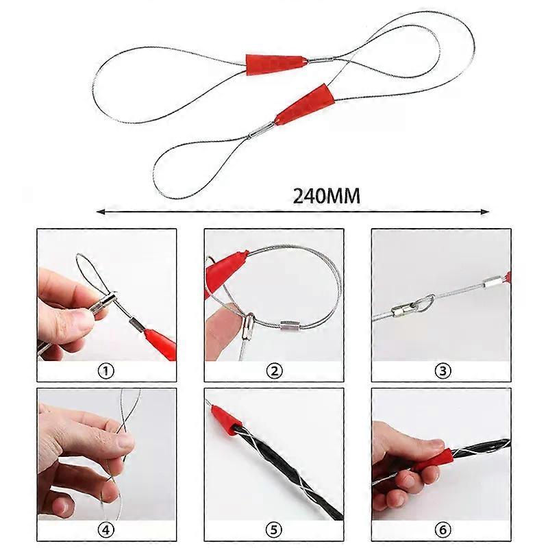 New 2PCS Cable Puller Wire Grips Quick Pulling Wire for Cable Fish Tape Reel Blue red cable harness