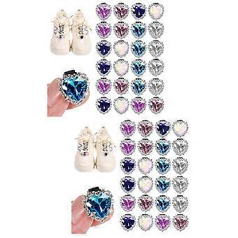 Metal Shoe Charms For Sneakers Daily Wear Unique Rhinestone Design Easy Installation 48 Pcs