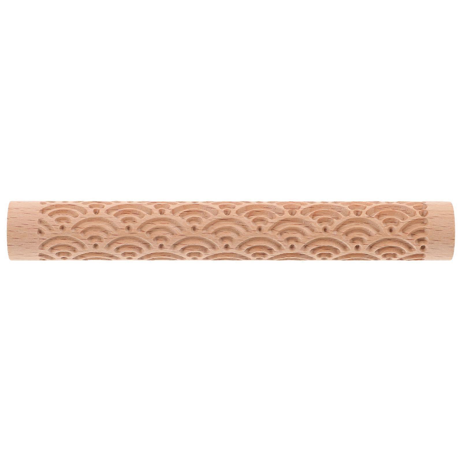3Pcs Wooden Clay Texture Roller for DIY Creative Embossing Rollers
