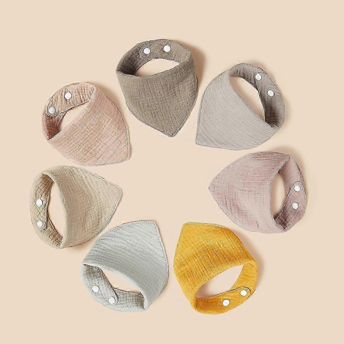 7 Pack Cotton Drool Bibs Triangle