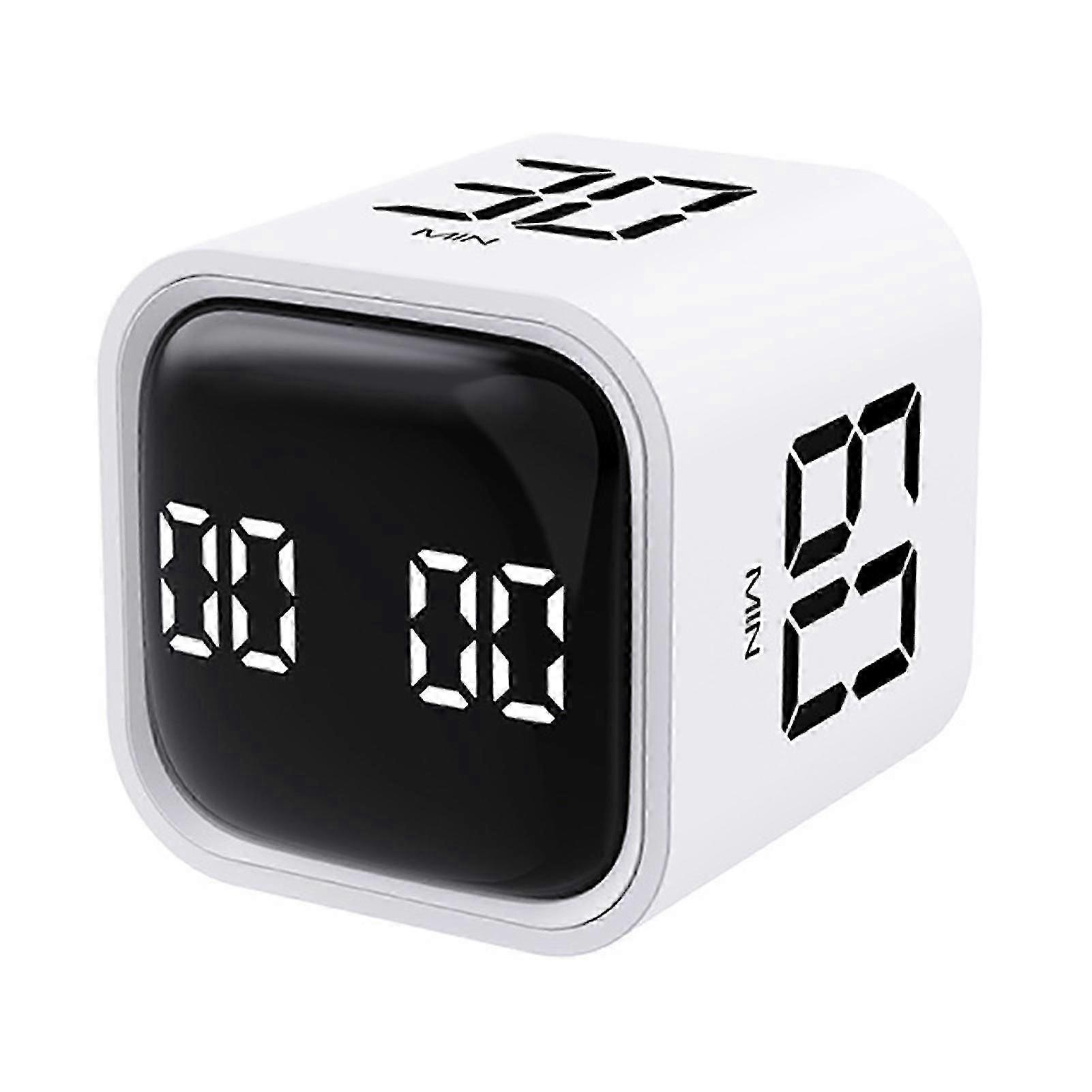 Productivity Cube Timer Gravity Sensor Flipping Led Display 4 Preset Time Dual Modes Time Management Countdown Cooking Student Study Mini Digital Time