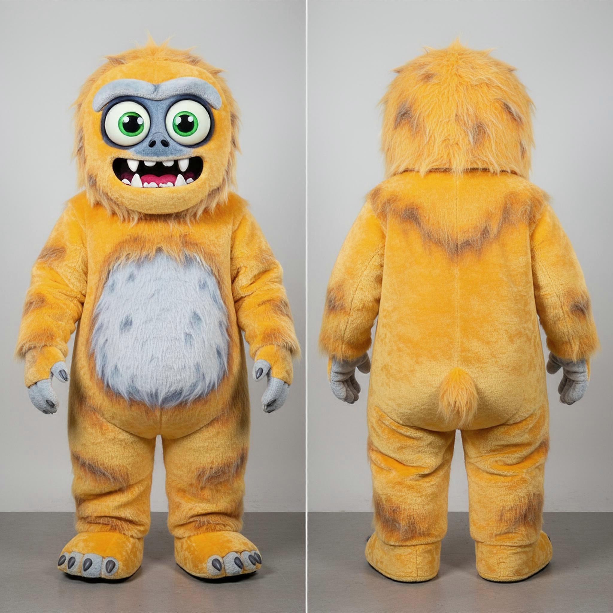 MASTICOT Golden Cartoon Yeti Mascot
