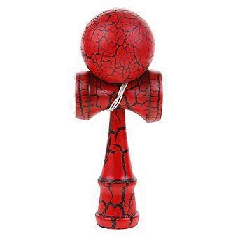 Full Size Wooden Kendama Toy Red and Black with Extra String for Beginners and Pros