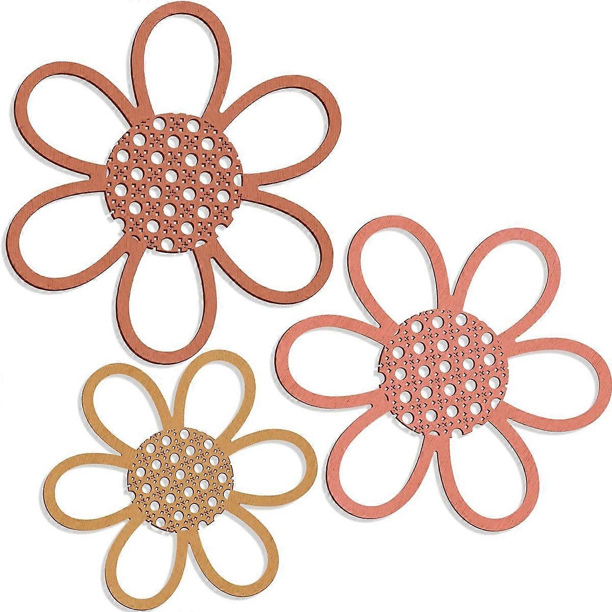 Abstract Boho Rattan Daisy Wall Art