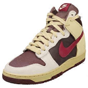 Nike Dunk High 1985 Womens Fashion Trainers in Grey Burgundy