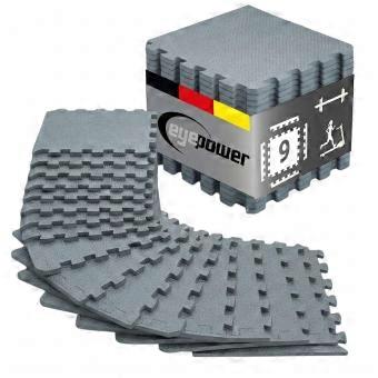 9 Puzzelmatten Fitness 30x30 cm Blauwgrijs - Sportmatten Gym Schokdempend