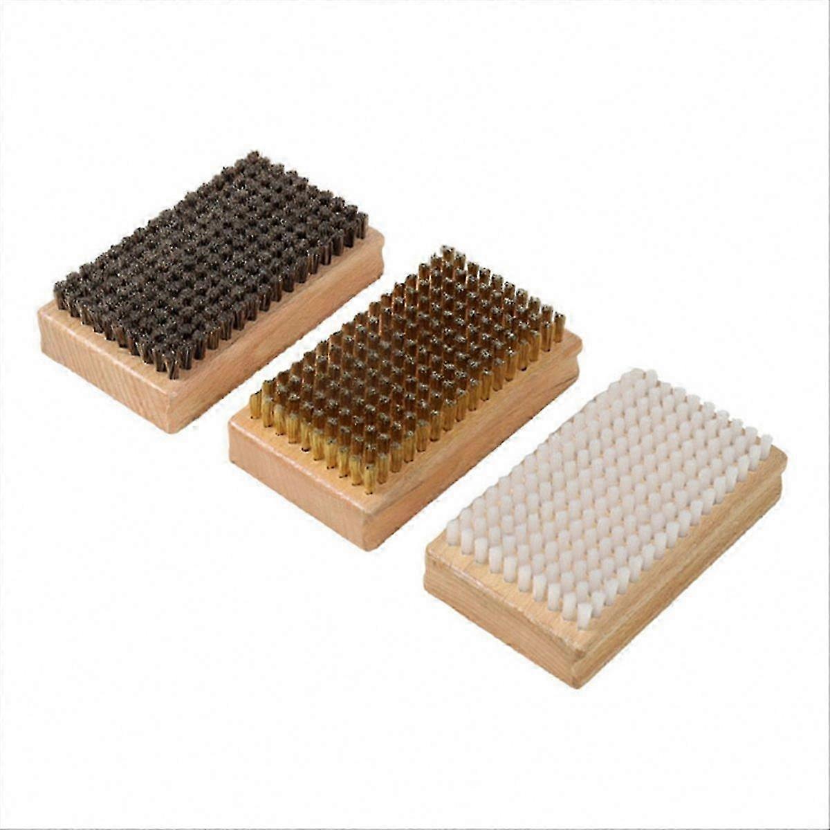 Wood-Handled Wax Prep Brush Trio