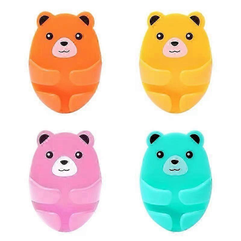 4pcs Bear Design Adhesive Hooks