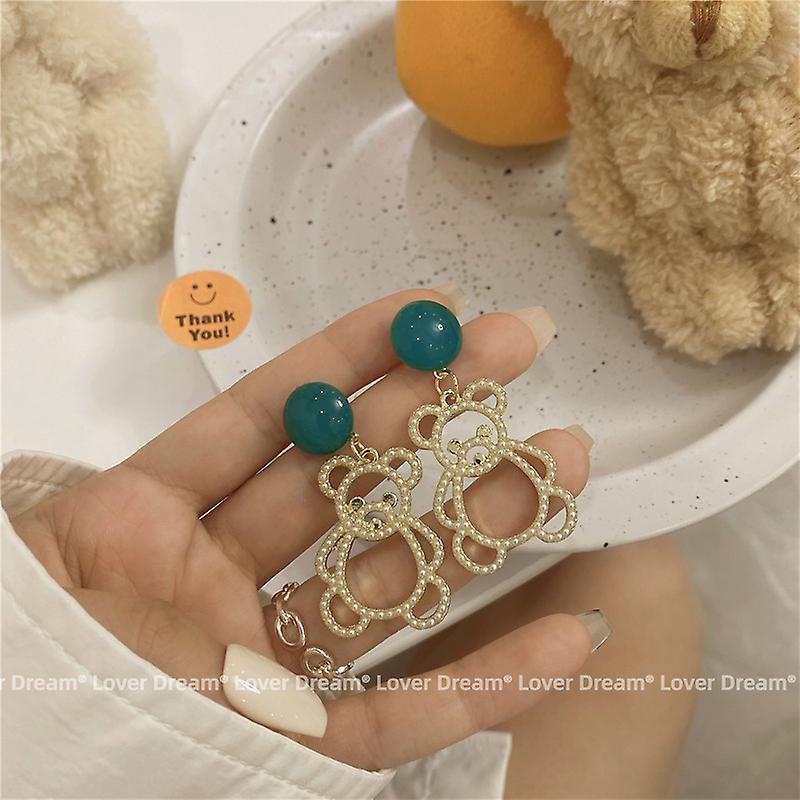 Luofu Dream Retro Geometry Bear Earrings Female European And American Hollowed Out Bear Earrings
