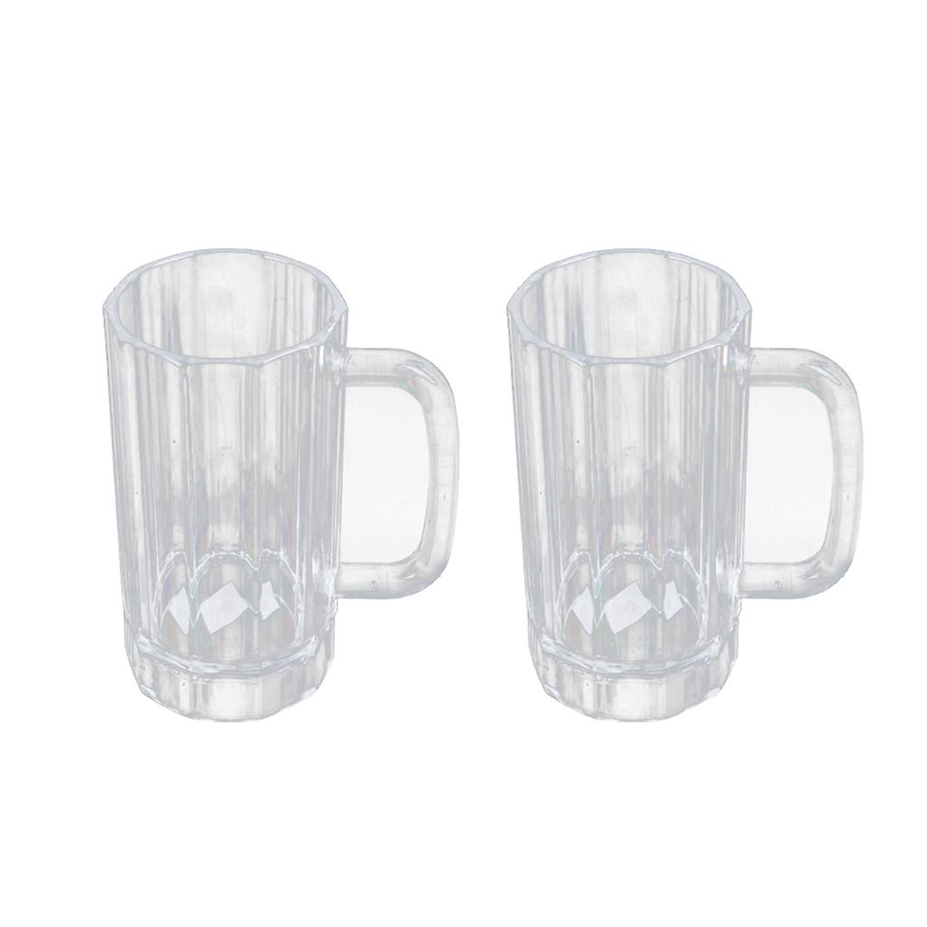 2x Clear Acrylic Plastic Drinking Beer Mug  520ml
