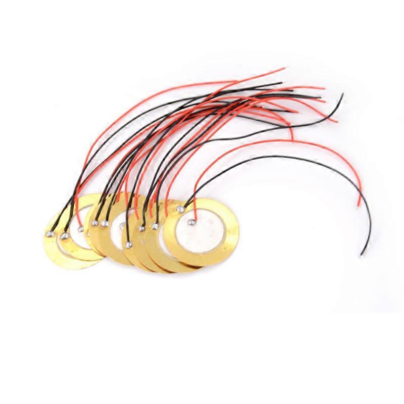 10pcs 27mm Sounder Sensor Trigger Drum Disc + Wire Copper Piezo Elements