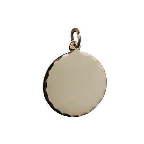 9ct Gold 19mm round diamond cut edge Disc