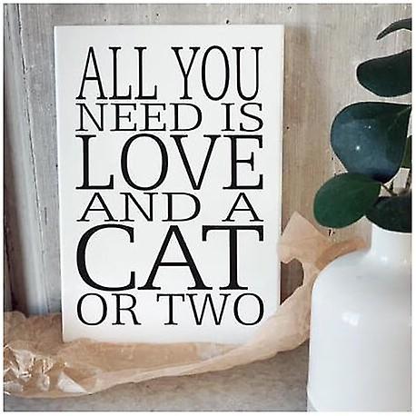 Wooden board A5 "All you need is a cat"