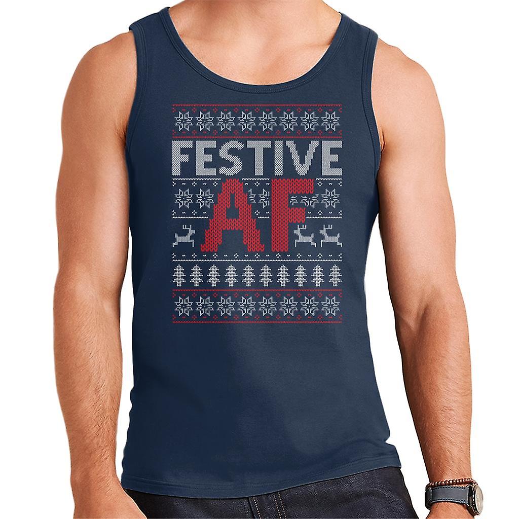 Festlig AF jul sticka mönster mäns väst