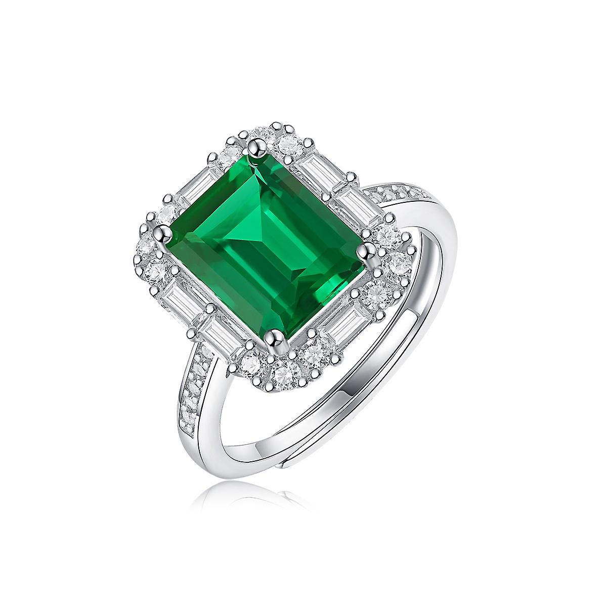 925 Silver With Emerald Ring
