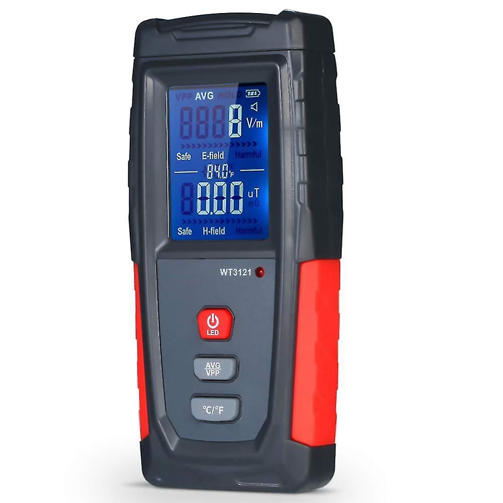 Emf Meter Usb Rechargeable, Radiation Detector For Electromagnetic Field And Temperature Precise Fo