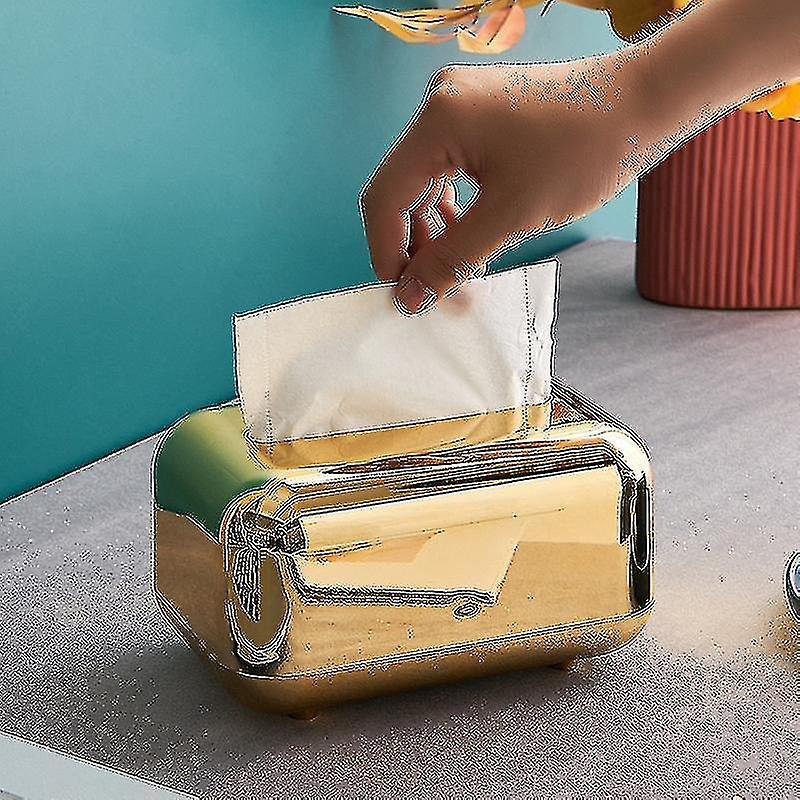 Luxury Golden Tissue Boxes Storage Napkin Holder