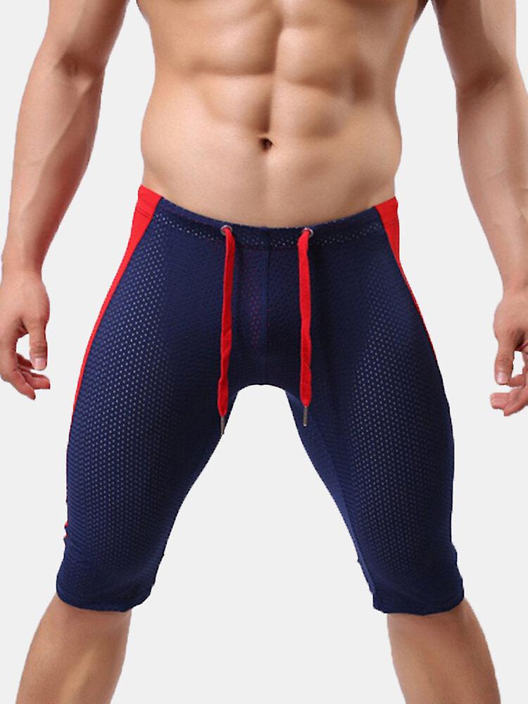 Men's Quick Dry Yoga Running Sport Mesh Drawstring Swimming Trunks