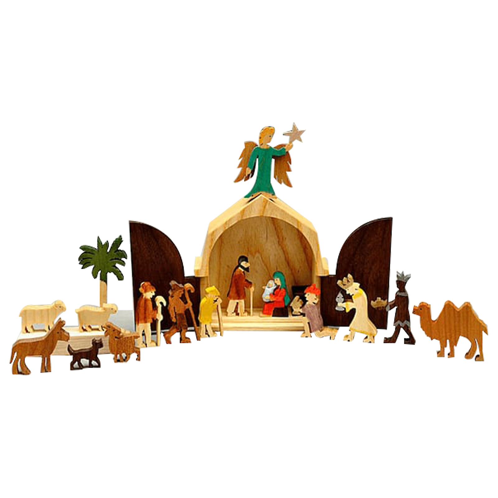 Mini Julkrubba Set Barn Julkrubba Set Julkrubba Julkrubba Scen Dekor Het