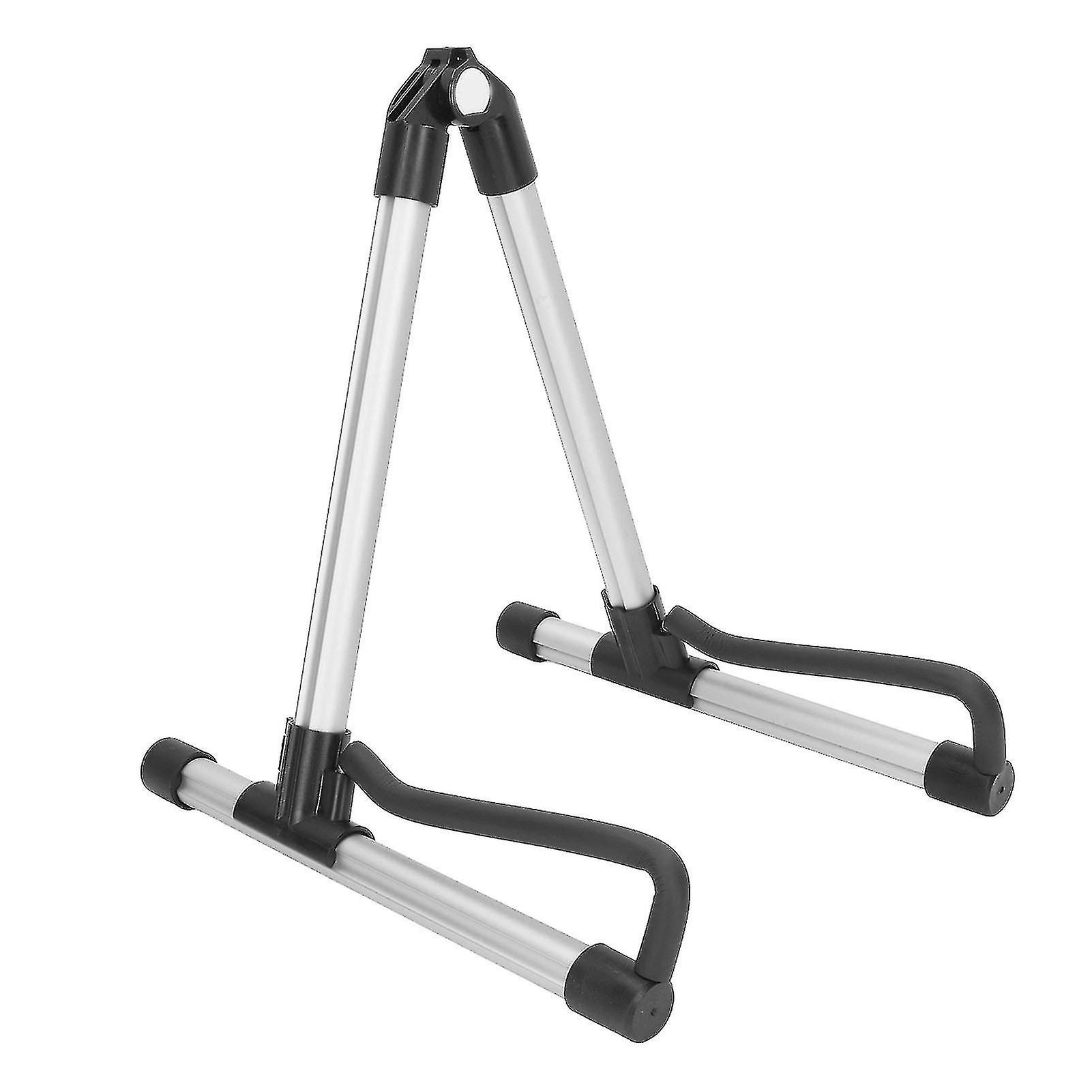 Foldable Guitar Stand Adjustable Metal Folding Instrument Stand for String Instruments Silver 