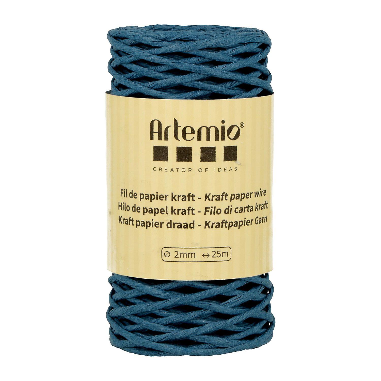 Kraft paper thread azure blue 2mm x 25 m