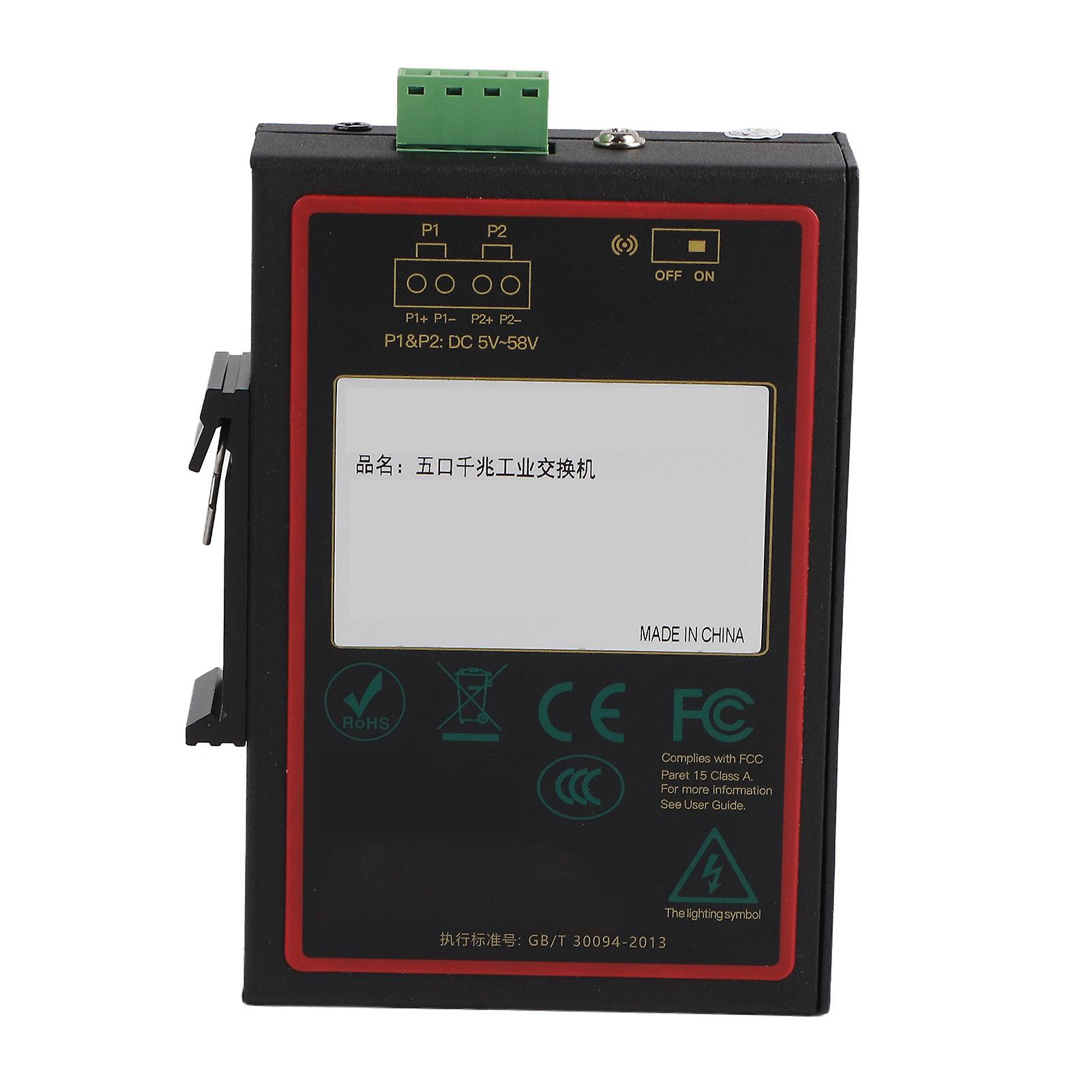 5 Port Gigabit Ethernet Industrial Grade Network Switch 10/100/1000Mbps IP185GHI Chip