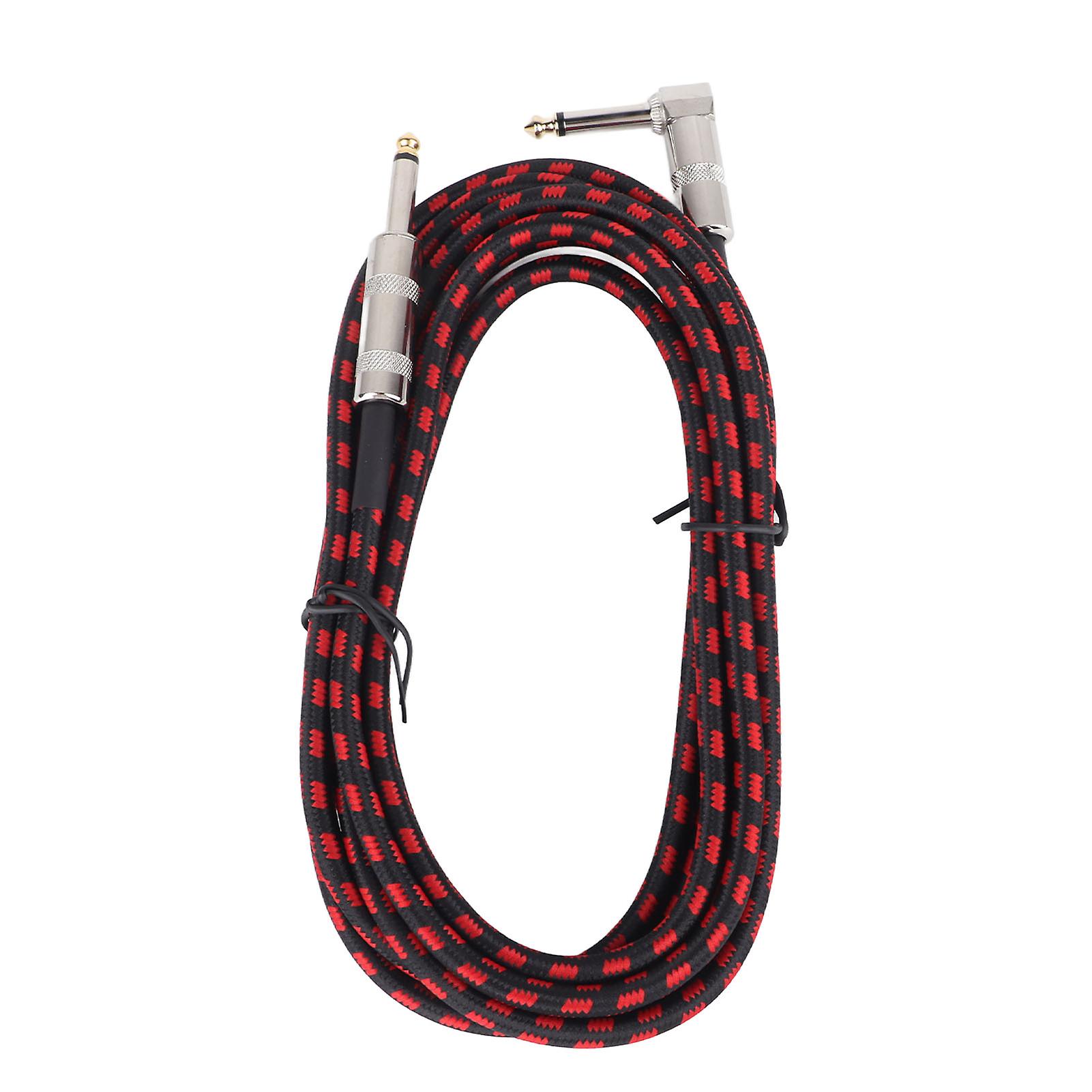 Câble d'interconnexion o sans bruit à angle droit pour guitare, mandoline et basse électrique, 6 m