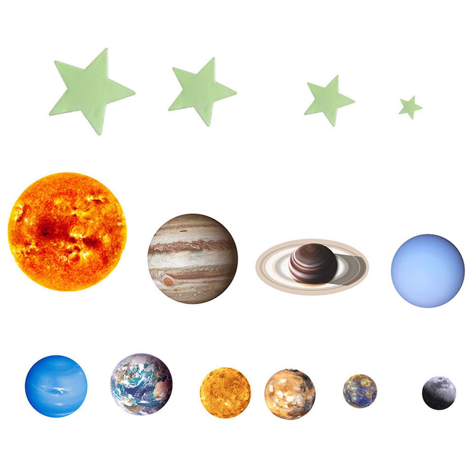 Luminous Wall Stickers Fluorescent Solar System Stars Ceiling Decals for Home